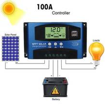 Mppt-controlador de carga solar 60a, painel solar com display lcd duplo, usb, 12v, 24v e a 2024 - compre barato