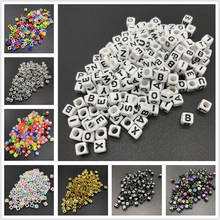 100 Uds 6mm blanco letra mezcladas de cuentas de acrílico de forma cuadrada alfabeto perlas para la fabricación de la joyería Diy pulseras artesanales Accesorios 2024 - compra barato