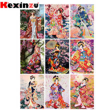 kexinzu Full Square/Round Drill 5D DIY Diamond Painting "Japanese kimono girl" 3D Embroidery Cross Stitch 5D Home Decor Gift 2024 - buy cheap