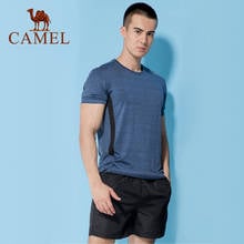 CAMEL-Ropa deportiva para hombre, traje para correr, camiseta de verano, pantalones cortos, ropa transpirable para Fitness 2024 - compra barato