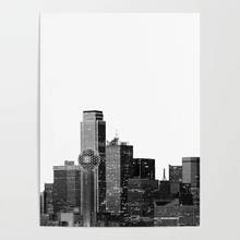 Impresiones en lienzo para decoración del hogar, imágenes de arte de pared, pintura Modular en blanco y negro para sala de estar, Texas Skyline 2024 - compra barato