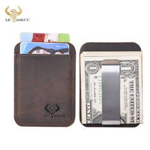 Top Quality Leather Money Clip Men Gift Wallet Credit Card Holder Case Design Handy Front Pocket Wallet Mini Purse Male C059 2024 - buy cheap