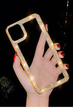 Fashion DIY Gold Bling Crystal Diamond Transparent Soft TPU Phone Case Cover For iPhone 11 Pro Max XS Max XR X 8 7 6 6S Plus SE 2024 - buy cheap