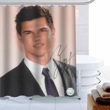 Cortina de ducha Taylor Lautner personalizada, cortina de baño de tela impermeable 180x180cm, cortina de baño de tela de poliéster 2024 - compra barato