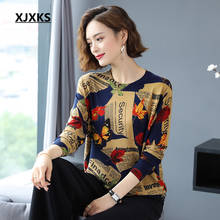 Женский свободный свитер XJXKS, эластичный шерстяной пуловер с принтом, Осень-зима 2020 2024 - купить недорого