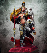 Figura de resina 1/24, suporte guerreiro antigo feminino com modelo de espada, conjunto de construção sem pintura 2024 - compre barato