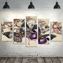 Modular HD Prints Canvas Pictures Living Room Wall Art Framework 5 Pieces Flowers Butterfly Paintings Home Decor Animal Posters 2024 - buy cheap