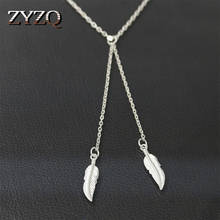 ZYZQ New Come Lovely Double Leaf Necklaces Short Style Choker Necklaces Enthic Tassel Leaf Design Wholesale Lots&Bulk Hot 2024 - buy cheap