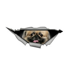 Dasasaru-pegatina de Metal rasgada para coche, pegatina impermeable para ordenador portátil, Maleta, camión, motocicleta, accesorios de PVC,13cm x 4cm, Pekingese 2024 - compra barato