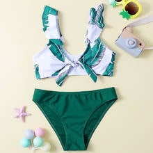 7~14Y Girl Bikini Set Tropical style Girls Swimwear Two pieces Girls Swim costume Children Swimwear Kids Beach wear Bathing suit 2024 - buy cheap