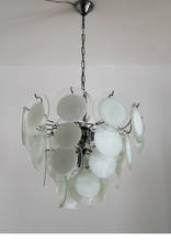 Белая круглая стеклянная люстра, простой американский ретро-светильник в французском стиле для гостиной, спальни, столовой, лампы в итальянском стиле 2024 - купить недорого