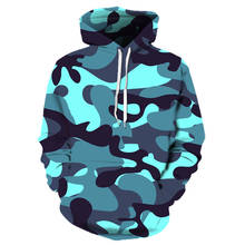 Camouflage Hoodie Men Streetwear Blue Camo 3d Hoodies Anime Print Sweatshirt Hooded Military Vintage Mens Clothing Pullover 2024 - buy cheap