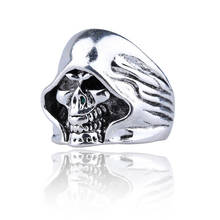 Винтажное мужское кольцо в стиле хип-хоп, ювелирные изделия для мужчин, готические панк кольца с черепом, мужские подарки на годовщину 2024 - купить недорого