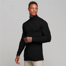 Brand Fitness Turtleneck Sweater Men Pullovers Autumn Fashion Knitted Sweater Solid Slim Fit Knitwear Full Sleeve Knitwear 2024 - buy cheap