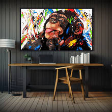 Graffiti Cute Monkey Canvas Painting Colorful Printed Poster and Prints Painting Wall Pictures For Living Room Home Decorations 2024 - buy cheap