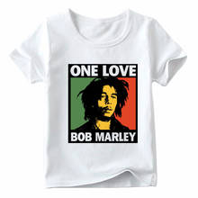 Crianças jamaica cantor bob marley reggae rastafari impressão engraçado t camisa crianças verão topos meninos e meninas camiseta branca, ooo4118 2024 - compre barato