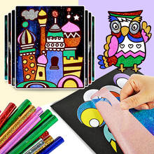 DIY Magic Rainbow Art Stickers Drawing Set Creative Drawing Toys Early Learning Educational Toys for Children Kids Handmade Gift 2024 - buy cheap