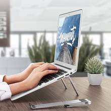 Rápido dobrável ajustável de alumínio portátil suporte desktop notebook suporte de mesa portátil suporte para 7-15 Polegada macbook pro ar chromebook 2024 - compre barato