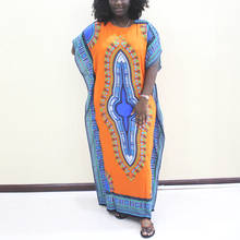 Orange Dashiki Traditional Print African Dresses For Women Plus Size Boubou Robe Sleeveless Loose Indie Folk Africaine Femme 2024 - buy cheap