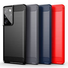 For Samsung Galaxy S21 Ultra Case Cover Shockproof Bumper Carbon Fiber Soft Silicone Phone Case For Samsung Galaxy S21 Ultra 5G 2024 - buy cheap