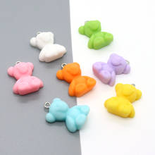 10pcs Mixed Solid Color Candy Bear Earring Resin Charms Animal Bracelet Keychain Necklace Pendants Make DIY Jewelry Accessory 2024 - buy cheap