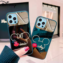 Disney Mickey Minnie for iPhone12 mirror glass phone case for iPhone8plus/7/se/xr/x/11/12mini/11promax/12pro/8/11pro phone cover 2024 - buy cheap