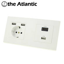 Atlectric-toma DE corriente DE pared con Panel DE plástico, enchufe estándar DE la UE, HDMI, HD, puerto USB 2024 - compra barato