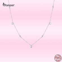 Bamoer Sterling Silver 925 Pendant Necklace for Women Chain Plated platinum CZ Simple Heart-shaped Necklace Jewelry GXN417 2024 - buy cheap