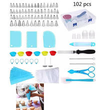 102pcs Cake Decorating Set Stainless Russian Piping Tips Cream Confectionery Nozzles Scraper Pastry Bag Baking Tools For Cakes 2024 - buy cheap