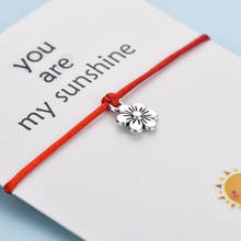 IYOE You Are My Sunshine браслеты ручной работы с подвесками в виде цветка для женщин, подарок для детей, винтажный браслет дружбы в стиле бохо, красные украшения на удачу 2024 - купить недорого