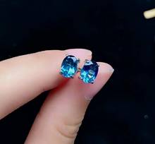 Hotsale Silver Topaz Stud Earrings for Daily Wear 5mm*7mm VVS Grade Natural Topaz Earrings 925 Silver Topaz Jewelry 2024 - buy cheap