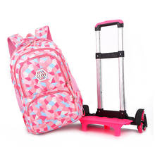 Sixray mochila escolar infantil, bolsa carrinho para livros, mochila mais recente removível com 3 rodas de escola para meninos e meninas 2024 - compre barato