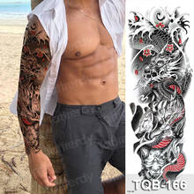 Tatuaje temporal impermeable manga de tatuaje para brazo falso dragón León tribal para hombres tatuajes falsos Negro Grande sexy tatuaje de agua para niños arte corporal 2024 - compra barato