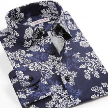 Men's Fashion Allover Print Holiday Casual Shirts Pocket-less Design Long Sleeve Standard-fit Beach Hawaiian Tops Shirt 2024 - buy cheap