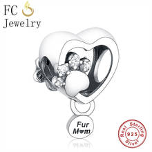FC Jewelry-pulsera de plata 925 con Circonia cúbica, abalorio con diseño de piel, amor, corazón, oso, pata, para hacer Berloque, 2020 2024 - compra barato