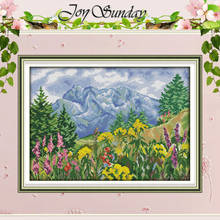 Distant mountain Patterns Counted Cross Stitch 11CT 14CT Cross Stitch Set Wholesale Cross-stitch Kit Embroidery Needlework 2024 - buy cheap