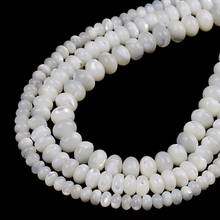 Natural blanco madre de perla cuentas con armazón de nácar cuentas Rondelle cuentas sueltas para fabricación de joyería DIY encantos pulsera accesorios 15'' 2024 - compra barato