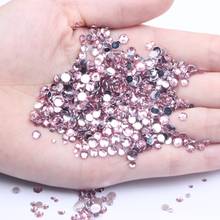 Adesivos de diamantes para artesanato ou casamento, cola rosa claro para strass 2-6mm 1000-10000 peças com parte traseira lisa sem adesivo 2024 - compre barato