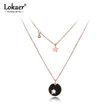 Lokaer Cubic Zirconia Star Chokers Necklaces For Women Pave Setting Rhinestone Rose Gold Color Stainless Steel Jewelry N18035 2024 - buy cheap