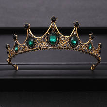Vintage Green Rhinestones Crystal Wedding Crown Bridal tiara Headpiece Jewelry Hair ornament Wedding Hair Jewelry Bridal Crown 2024 - buy cheap