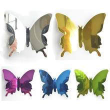 12Pcs/Set Butterfly 3D Mirror PVC Wall Art Sticker Decal Removable Crafts Home Decor Wall Stickers for Kids Rooms 2024 - buy cheap