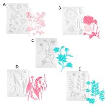 Rose Flower Lily Leaves Floral Theme UV Resin Silicone Mold Epoxy Resin Mould C63F 2024 - buy cheap