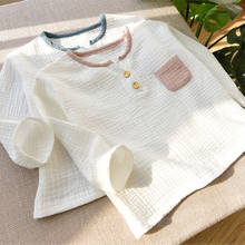 Long Sleeve Boys T shirt 2020 New Cotton Linen Loose Children Tops Casual Baby Boys Clothing 0-5Y BC891 2024 - buy cheap