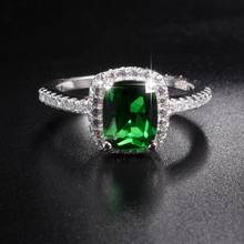 Moda real sólido 100% 925 anéis de prata esterlina para as mulheres de luxo natural 3ct verde pedra preciosa casamento anel de noivado jóias 2024 - compre barato