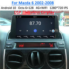Radio con GPS para coche, reproductor Multimedia con Android 10, Dvd, Audio, estéreo, grabadora, unidad central, Carplay, táctil, para Mazda 6 2002-2008 2024 - compra barato