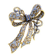 Retro High-end Alloy Bow Brooches for Women Rhinestone Crystal Lapel Pins Scarf Buckle Corsage Badge Luxulry Jewelry Accessories 2024 - buy cheap
