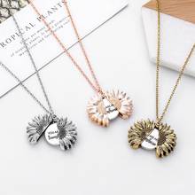 Rose Gold Pendant Fashion 'You are my sunshine' Open Locket Sunflower Pendant Necklace Creative Pearl Bowknot Dangle Jewelry 2024 - buy cheap