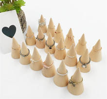 50 pçs/lote diy cone de madeira sem pintura forma de cone ornamentado artesanato acessórios jewlery display suporte organizador 2024 - compre barato