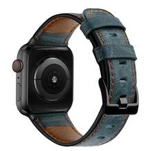 Retro Real Leather Band For Apple Watch 38mm 40mm 42mm 44mm Bracelet Belt Leather For Apple iWatch Band Series 3 4 5 6 SE Strap 2024 - buy cheap