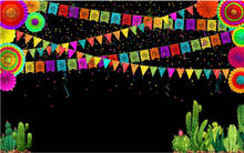 7x5FT мексиканские цветочные цветы цветные флажки конфетти бумага кактус зонтик пользовательские фото фон виниловый 220 см X 150 см 2024 - купить недорого